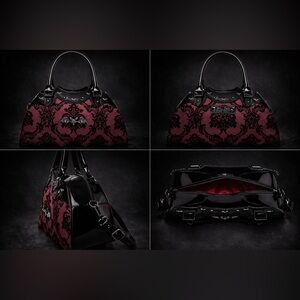 Authentic rock and rebel purse black and red